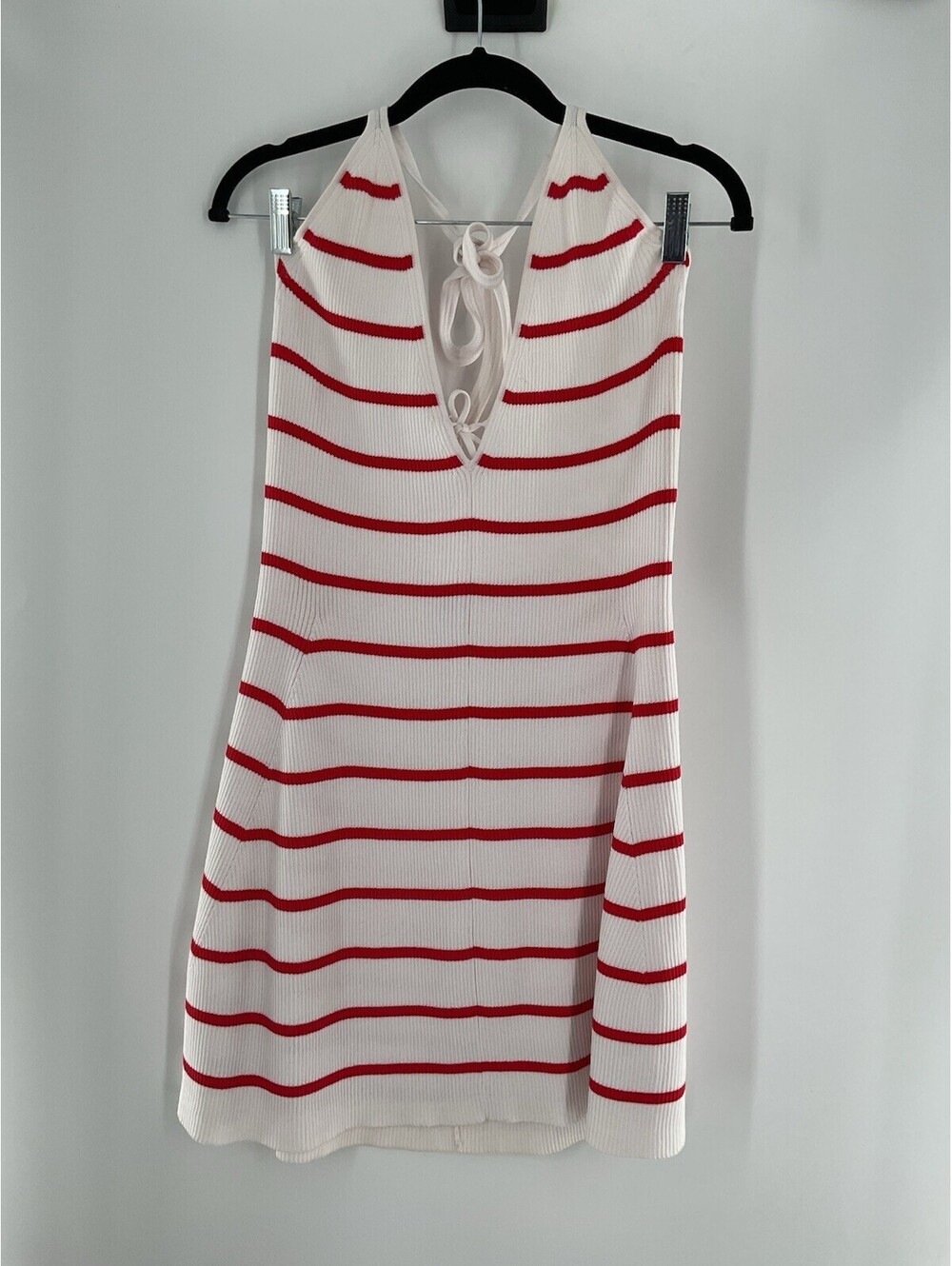 Wild Fables Women’s Size Large Striped Halter Top Knit Dress Knee Length 126